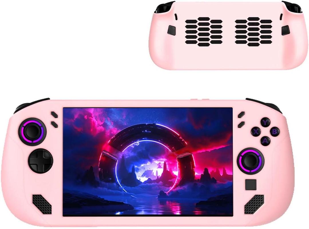 Case Cover for Lenovo Legion Go S Handheld Game Console, Soft Silicone Protector Cover Skin Case for Lenovo Legion Go S, Anti-Scratch,Shockproof,Pink