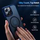 TORRAS Stronger Magnetic for iPhone 14 Pro Case, 12 FT Military Grade Drop Tested, Compatible with MagSafe, Slim Protective Matte Silicone for iPhone 14 Pro Phone Case, Translucent Navy Blue