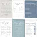 GardenCity Baby Shower Games for Boy - Set of 6 Baby Shower Games for 25 Guests, Double-Sided Thick Cards, Gender Neutral, Minimalist Blue