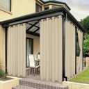 BONZER Outdoor Curtains for Patio Water Resistant Heavy Privacy Sunlight Blocking Grommet Outside Curtains for Porch, Pergola, Gazebo, 1 Panel, 54W x 95L inch, Cream (54"W x 95"L (Pack of 1))