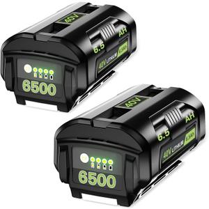 2 Pack-6500mAh Extend Capacity Replacement for Ryobi 40V Battery Compatible with Ryobi 40 Volt Lithium Battery OP4026 OP40601 OP4050A OP4040 OP4030 OP4050 Compatible with 40V Cordless Power Tool