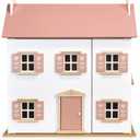 Mentari Toys - Clover Dollhouse - Large Stylish Wooden Dollhouse with 3 Levels, 6 Rooms, Swing-Open Panels and Removable Roof - Encourages Imaginative Play, Storytelling and Skill Development - Age 3+
