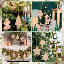 Soaoo 24 Pcs Gingerbread Cookie Ornaments, Gingerbread Ornaments for Christmas Tree, Mini Snowflake Reindeer Hanging Christmas Decorations for Xmas Tree Winter Holiday Crafts, 6 Designs