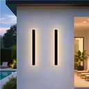 Modern Outdoor Wall Lights, 2 Pack 39.4 Inch Linear Outdoor Sconce Lights 3000K LED Exterior Sconce with Junction Box Cover, IP65 Waterproof Long Outside Porch Lights for House Garage