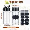 Eccliy 36 Pack 3 oz Clear Plastic Spice Jars with Label and Shaker Lids Empty Spice Bottles Seasoning Containers Seasoning Jars Shaker Condiment Pots for Pepper Herbs Powders(Black)