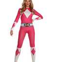 Morphsuits Pink Power Ranger Costume Adult Women - Superhero Outfit for Women - Fun Cosplay Dress Up for Parties, Medium