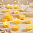 Citronella Scented Tea Lights Candles – Yellow – 6 Hour Burn – 100% Palm Wax – Scented Tealight Candles for Outdoor Summer Nights, Patio Dining – 48 Pack Scent Votive Candle