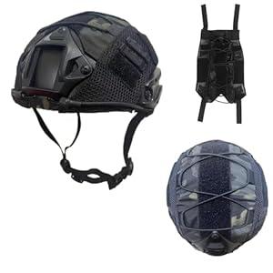 Airsoft Fast Helmet with Helmet Cover,PJ Type Tactical Helmet with Front NVG Mount and Side Rail,Military Tactical Airsoft Gear (OD)