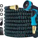 Expandable Water Hose, Hose with 10 Way Spray Nozzle, 3/4 Solid Fittings Brass, Expandable Garden Hose Outdoor, 20FT