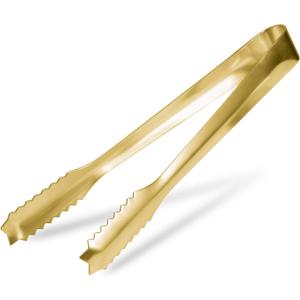 WAFJAMF Ice Tongs for Ice Bucket,7 Inch Bar Serving Tong, 304 Stainless Steel,-Gold Plated-for Party Kitchen Restaurant