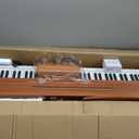 Digital Piano Keyboard 88 Key Semi-Weighted for Beginners, Full Size Electric Piano with Stand, Triple Pedal, Adapter, Sheet Music Stand, Headphone, USB-MIDI Compatible, Wood Brown