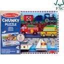 Melissa & Doug Vehicles Wooden Chunky Puzzle (9 pcs), Educational Screen Free Activity for Toddler, Preschoolers And Kids Ages 2+- FSC Certified