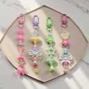 Keychain Making Kit Keychain Charms Bulk Y2k Lip Gloss Kindle Charms Phone Bag Charm Kit Cute Beaded Key Chain 300Pcs Beads 100Pcs Charm for DIY Key Chain Kits Accessories Jewelry Making Supplies