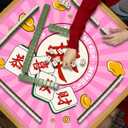 Mahjong Mat, Non-Slip Noise Reducing Game Mat, 31.5 Inch Mahjong Table Mat,Mahjong Mat with Cloth Bag and Carton Storage,Suitable for Mahjong, Dominoes, Solitaire and Other Games. (Rich-Pink)