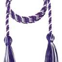10 Pieces Graduation Cords Polyester Graduation Honor Braided Cords with Sewing Tassels for Bachelor, Master, Doctor 68" Long (Purple White)