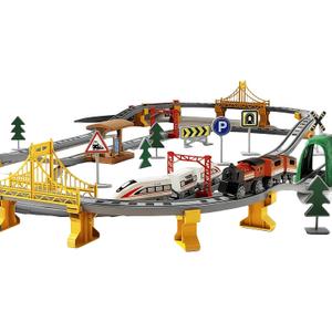 119PCS Electric Train Set for Kids Ages 4-8, Battery Operated Train Set with Tracks, Gifts for 3 4 5 6 7 8+ Years Boys and Grils Birthday Party Favor Gift