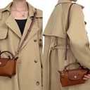 Jiesinlov Leather Bag Shoulder Strap Replacement Crossbody Adjustable Conversion Kit Fit for Mini Pouch, Brown