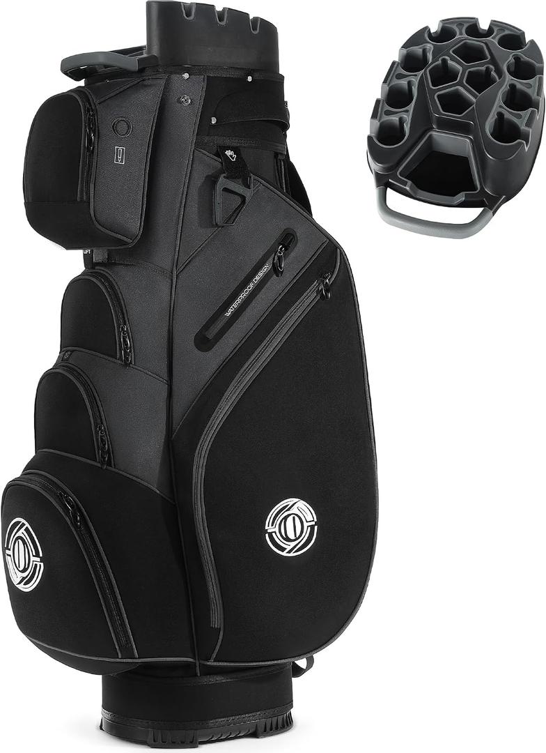 Shopsource 14 Way Golf Cart Bag with Molded Lock Top n Upgrade 900D Oxford