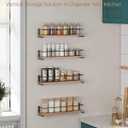 OROPY Wooden Spice Rack Wall Mounted, Over the Stove, Kitchen Wall, 2 Pack
