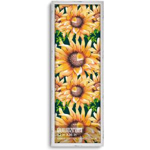 Rustic White 12x36 Frame - Single Frame, 12 x 36 Poster Frame for Artwork, Puzzles, Photos and Movie Posters Picture Frames