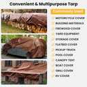 Winpull Tarp 10x12FT, Large 16 Mil Heavy Duty Tarps, Waterproof Tarp with Brass Grommets and Reinforced Edges, UV Resistant, Tear&Fade Resistant Poly Tarp for Outdoor Camping Pool Car Tent
