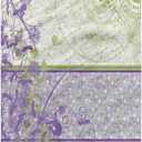 3D Rose Elegant Lavender and Green Floral Swirls Hand/Sports Towel, 15 x 22