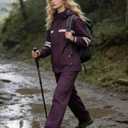 Waterproof Rain Suit for Women, Durable Rain Jacket and Pants 2 Piece Rain Gear Outdoor Reflective Raincoat (XL)