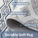 SERISSA 2x3 Rugs for Entryway, Washable Non-Slip Grey Blue Small Area Rug, Soft Low-Pile Boho Geometric Indoor Entry Rug Door Mat Indoor Entrance Front Door Carpet for Bathroom Kitchen Bedroom