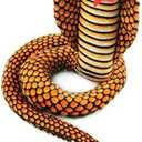 Stuffed Cobra Snake Animal Plush Toy 44 Inches Realistic Long Qamra The Queen Cobra Animal Stuffed Plushies Naja Nivea Cape Cobra Python Stuff Dolls Gift for Children Kids Boys Girls, 44Inches