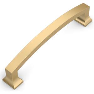 Amerdeco 10 Pack Bronze Cabinet Pulls - 5 Inch Hole Center Champagne Gold Drawer Handles for Kitchen & Bathroom ZH0009 (5"/128MM Hole Center, Champagne Bronze)