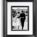 Yaetm 8x10 Black Picture Frame with Decorative Inner Frame & Tempered Glass, Display 5x7 Photos with Mat - Portrait or Landscape - Tabletop & Wall Mount for Office & Home Dcor (Black, Single)