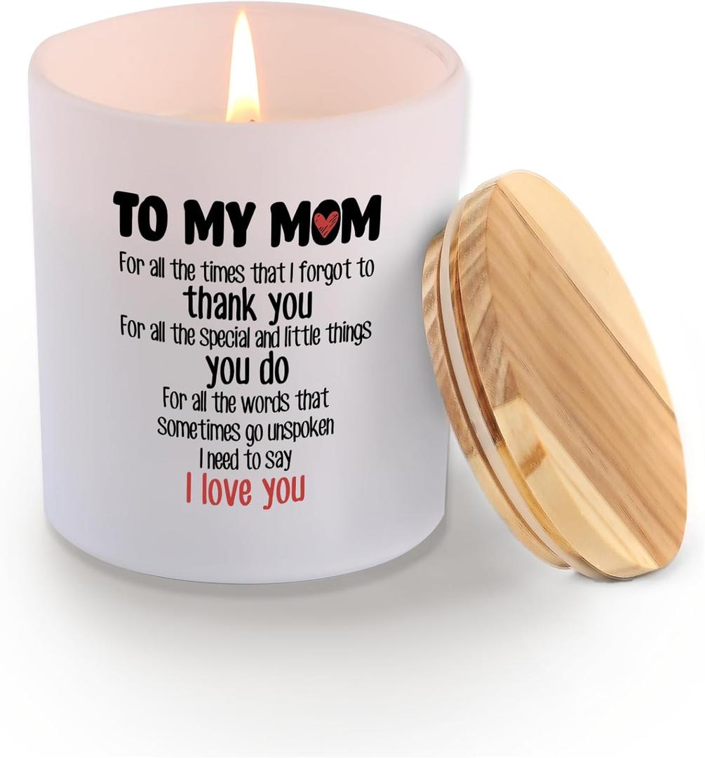 Mom Candle to My Mom Thank You Mothers Day Gifts from Daughter Son Children Mama Appreciation Gifts Scented Candle Home Office Jar Candles Sage Floral Lavender Scent 9.5 oz