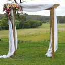 White Wedding Arch Draping Fabric, 63" x 32Ft Wedding Arch Drapes Tulle Fabric Drapery Sheer Backdrop Curtains for Wedding Ceremony Arch Stage Party Ceiling Dcor