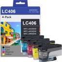 LC406 Ink Cartridges for Brother Printer(4-Pack) - Compatible Replacement for Brother LC406 Ink Cartridges LC406XL LC 406 406XL Ink MFC-J4335DW MFC-J5855DW MFC-J4535DW MFC-J6555DW MFC-J6955DW Printer