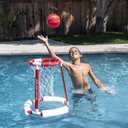GoSports Splash Hoop 360 Floating Pool Basketball Game, Includes Hoop, 2 Balls and Pump, 20" x 20" x 22", Red.