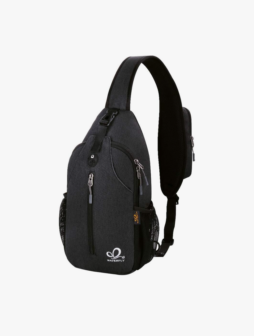 WATERFLY Crossbody Sling Backpack Sling Bag Travel Hiking Chest Bag Daypack