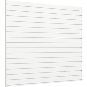 Neoaider Slatwall Panel 4 FT x 4 FT, Interlocking Slat Wall Paneling, Wall Mounted PVC Wallpanel, Suitable for Garage Storage and Organizer, Slatwall Board, Shelves - White