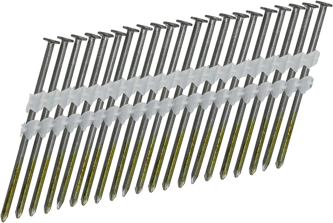NuMax 21° .120" x 3" Plastic Collated Bright Framing Nails – Smooth Shank – Full Round Head – 500 Count – Durable Nails for Framing, Decking & Subfloors – FRN.120-3B500 NuMax 21° .120" x 3" Plastic Collated Bright Framing Nails – Smooth Shank – Full Round Head – 500 Count – Durable Nails for Framing, Decking & Subfloors – FRN.120-3B500