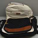 LOVEVOOK Laptop Backpack for Women with Pouch Pocket for Large Capacity Cup,18 Inch Teacher Nurse College Work Travel Backpack Purse,Waterproof Laptop Computer Bags,Beige-Black-Brown+Diamond-shaped