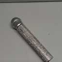 Sanwuta Fake Microphone Prop Sparkly Bling Rhinestones Plastic Play Microphone Pretend Glitter Bedazzled Mic for Cosplay Party Costume(Silver)