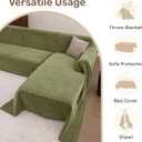 Sectional Couch Covers, 2 Pieces Washable L Shaped Couch Covers Sofa Blanket for Dogs Pet Friendly Sectional Sofa Slipcovers Furniture Covers,71"x 118"+ 71"x 118",(XX-Large,Green)