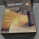 Space Heater for Indoor Use, 1500W PTC Ceramic Heater with Thermostat, Small Space Heater 2S Rapid Heating, 3 Modes, Electric Portable Heater with Safety Protection for Bedroom, Quiet Office (BLACK)