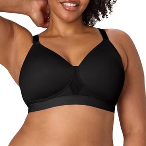 Playtex Women's Wireless Bra, Breathable Smoothing Bras for Women, Moisture-Wicking, Adjustable Straps, 40 DDD