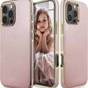 LOHASIC for iPhone 16 Pro Case Leather, Slim Luxury Vintage Stylish Lovely Cute Soft Back Cover Protective Phone Cases for Girls Women 6.3 inch 2024, Rose Gold (for iPhone 16 Pro 6.3")