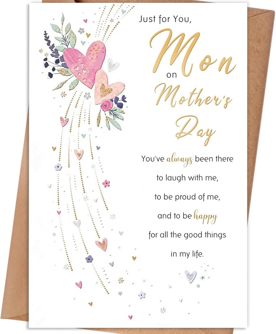 5 x Mother's Day Card, Mothers Day Gifts Card for Mom from Son Daughter, Mothers Day Gifts from Kid 362-369