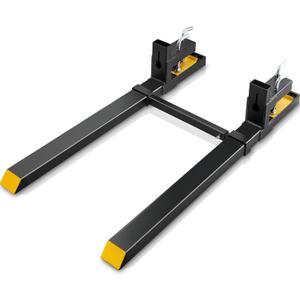 VEVOR Pallet Forks, 4000 lbs Clamp on Pallet Forks, 60" Total Length Heavy Duty Pallet Forks with Adjustable Stabilizer Bar, Tractor Bucket Forks for Loader Bucket Skid Steer Tractor