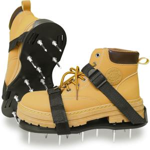 Lawn Aerator Shoes with Adjustable Straps - for Lawn Aeration or as Screed Shoes - Lawn Aerator Shoes as Perfect Aerator Lawn Tool - Medium