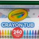 Crayola Crayon Tub (240ct), Bulk Crayons for Kids, Stocking Stuffers for Kids, Holiday & Christmas Gifts for Toddlers, Bag Fillers, Classroom Art Supplies, Ages 3+