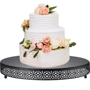 18 Inch Round Wedding Cake Stand for Cupcakes & Desserts, Black