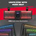 KEMIMOTO UTV Sound Bar 16 Inch ATV SoundBar Golf Cart Sound Bar SXS Speakers Bluetooth-Compatible with Multicolor LED Lighting Compatible with Polaris RZR Can-Am Defender Maverick X3 CFMOTO ZFORCE